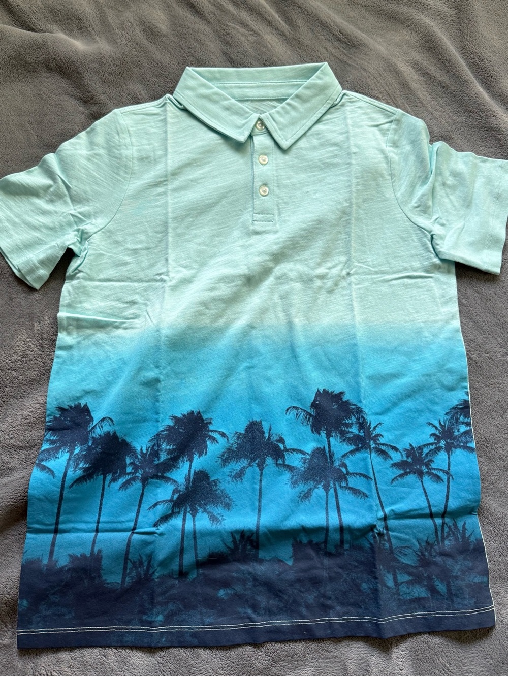 Boy’s XL Husky Teal Palm Tree Polo